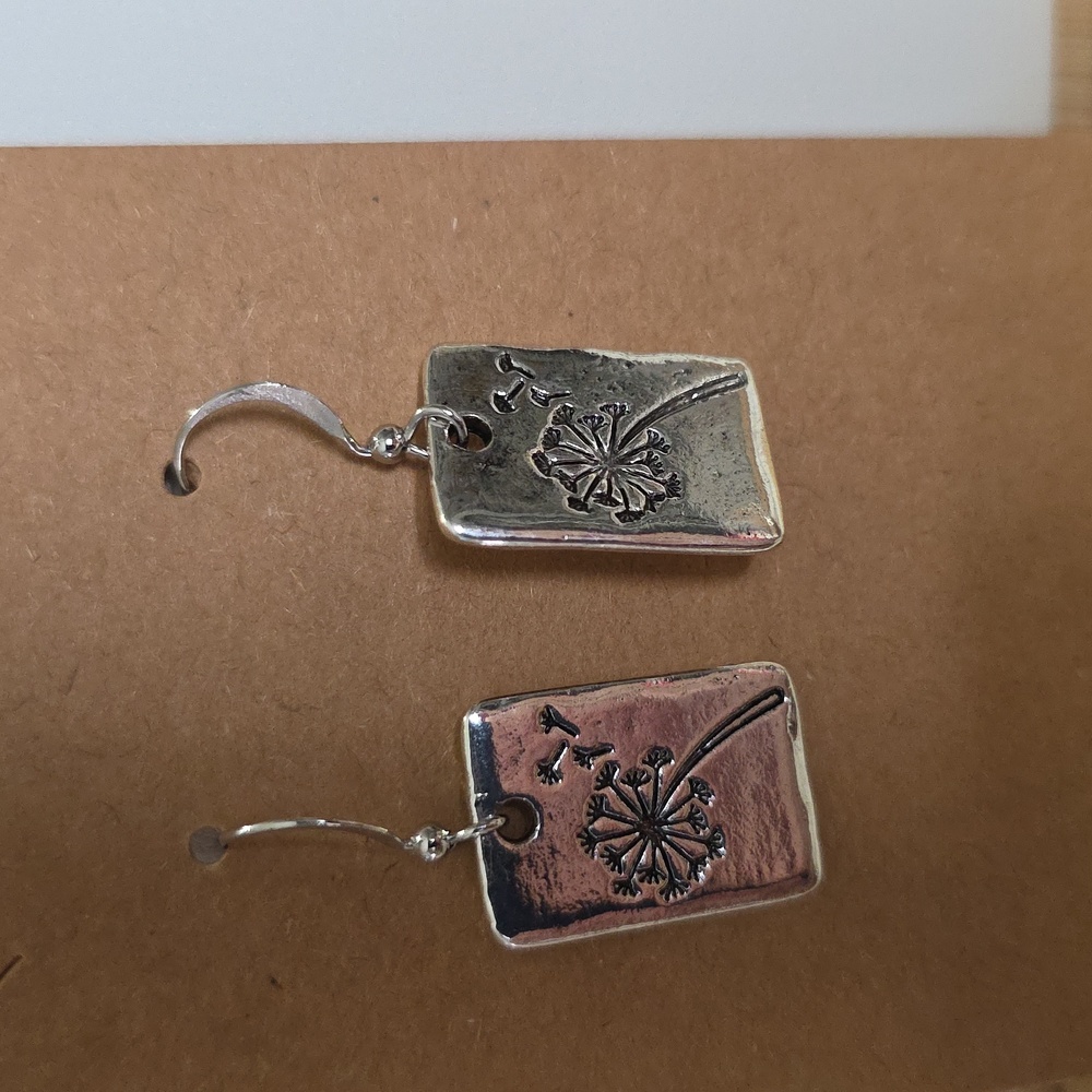 Elegant Silver Dandelion Earrings
